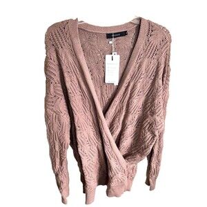 Merokeety  Women’s Wrap Around Sweater Size XL NT beige color